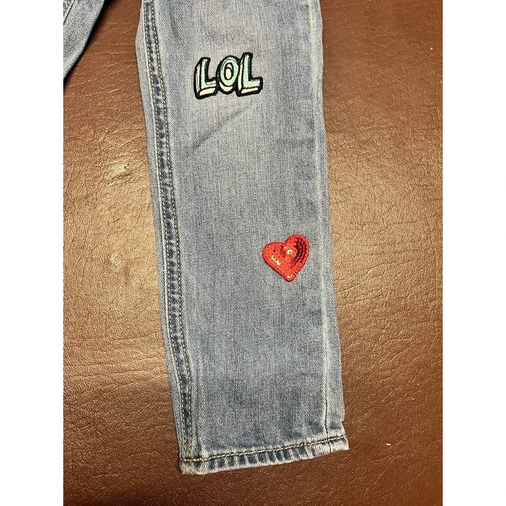 The Children's Place Girls Patch Blue Denim Jeans Size‎ 4